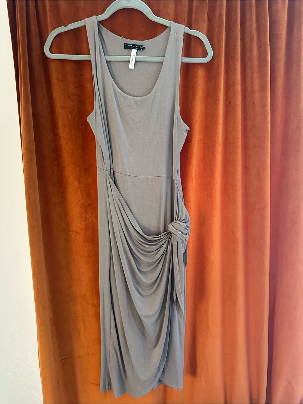 Final touch modal taupe Draped Knot Dress size medium